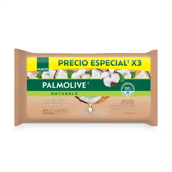 Jabón de Tocador Palmolive Coco y Algodón 125 g x 3 Und