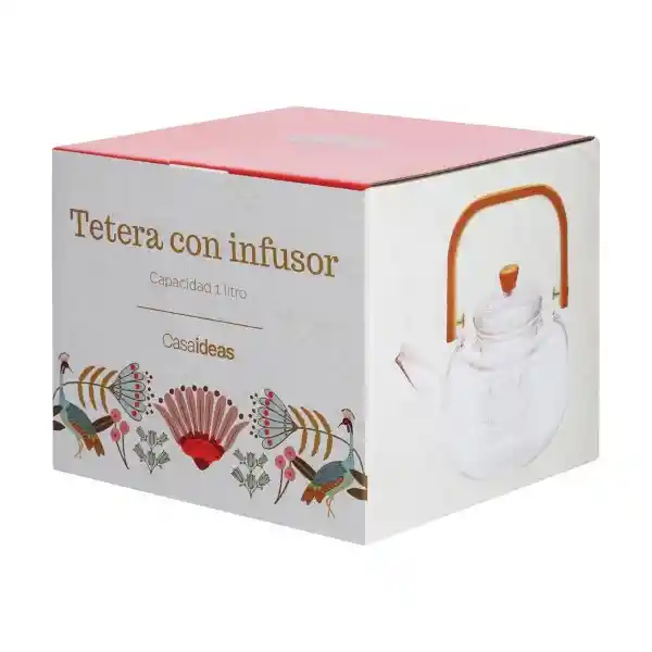 Tetera de Vidrio Con Infusor 1 L