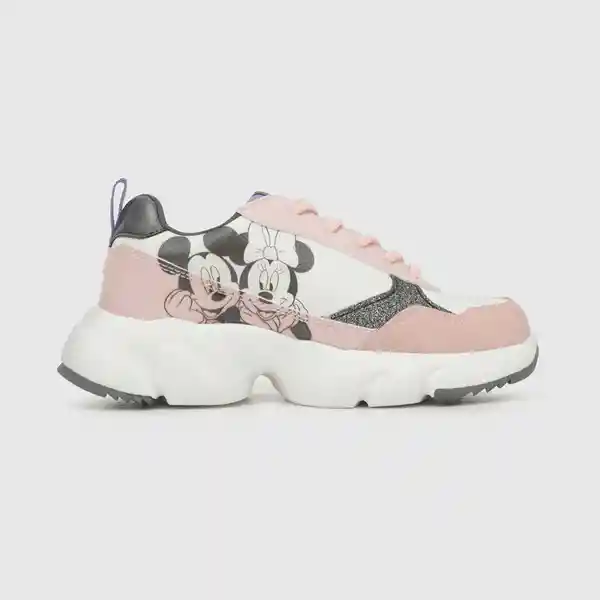 Zapatillas Minnie Chunky Cordón Niña Rosada Talla 33 Colloky