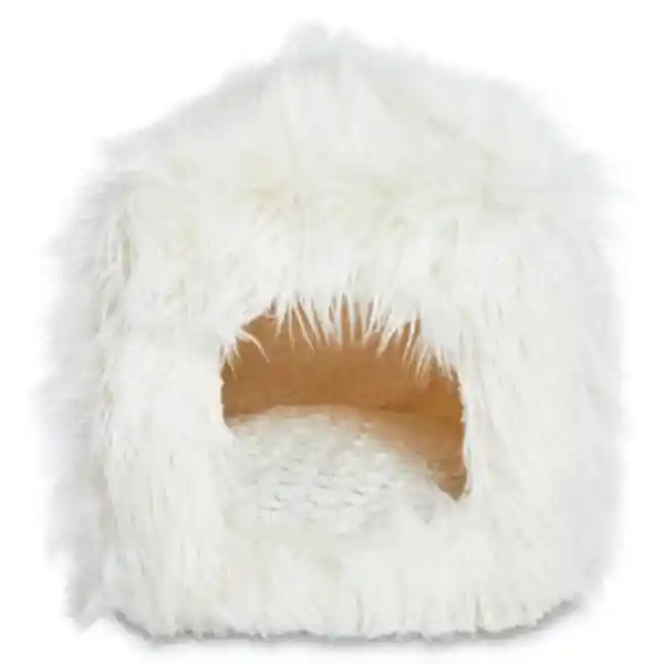 Everyyay Cama Tipo Refugio de Peluche  Gato  Blanco