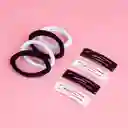 Kit Accesorios Para Cabello Blanco/Negro Miniso