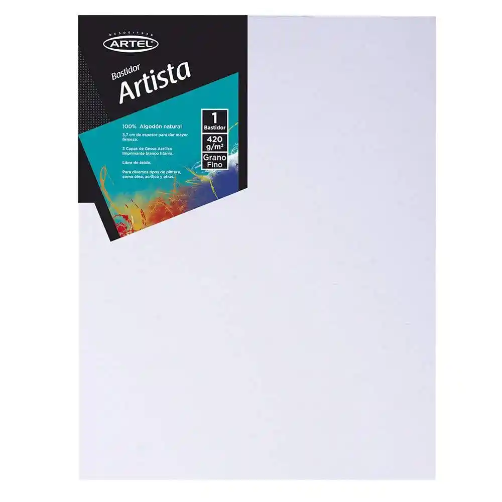 Bastidor Artista 60x80cm. Grosor 3.8cm. Algodón Artel
