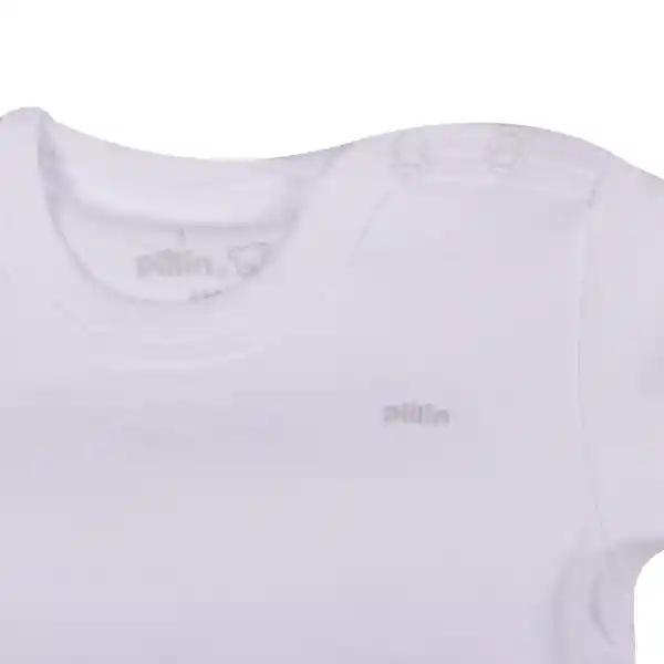 Set 2 Pzas Camiseta Bebé Unisex Blanco Pillin 6 M