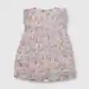 Vestido Floreado De Niña Blanco Talla 12/18 Meses