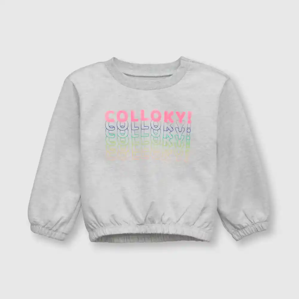 Polerón De Bebé Niña Gris Talla 12/18m