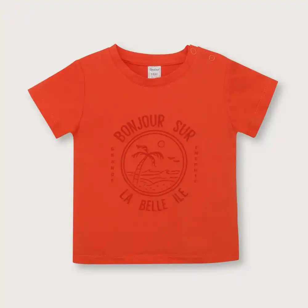 Polera Esencial Playa Niño Naranjo Talla 9 Meses
