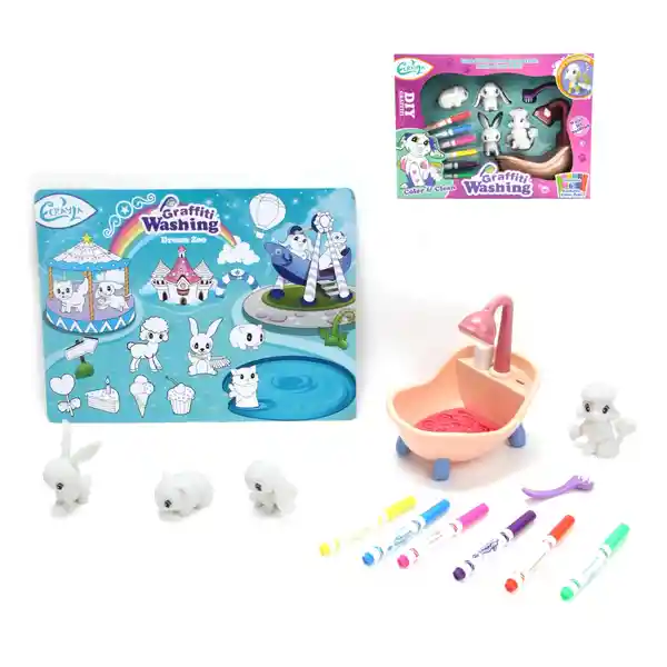 Ecrayla Set Para Pintar Tus Mascotas Con Tina Para Bañarlos