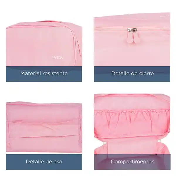 Neceser Rosado Para Viajes Miniso