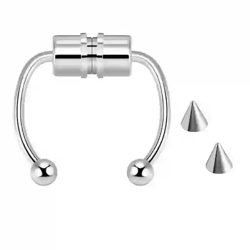 Piercing Para Nariz Magnético Color Plateado