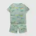 Pijama de Algodón de Niño Green / Verde Talla 2A Colloky