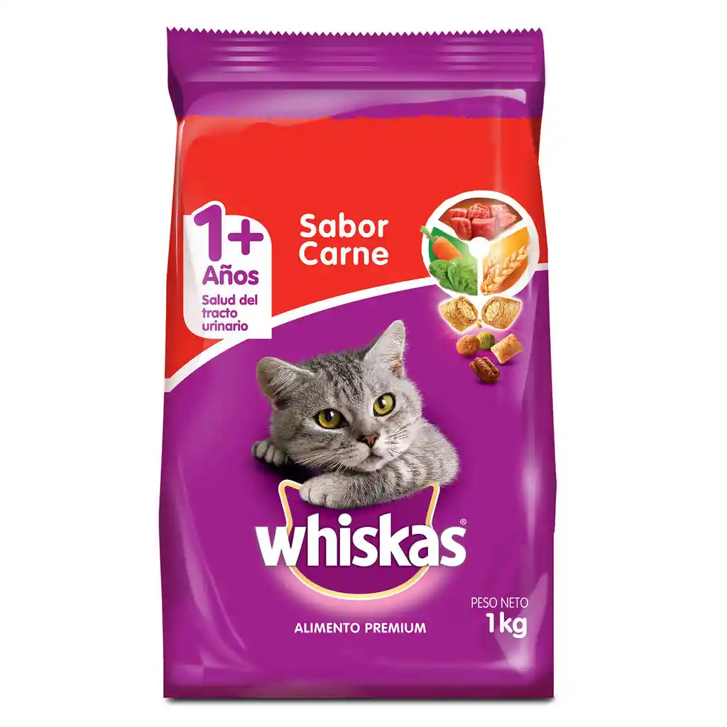 Whiskas Alimento para Gato Adulto Sabor a Carne