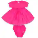 Vestido Bebé Niña Fucsia Talla 12 M Pillín