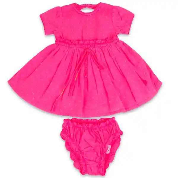 Vestido Bebé Niña Fucsia Talla 12 M Pillín