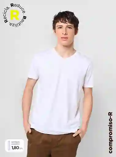 Polera Hombre Barbados Manga Corta Cuello V Talla M