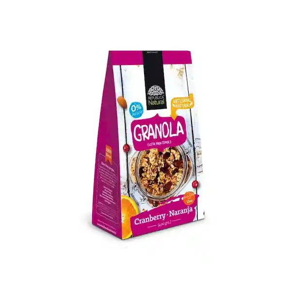 Republica Natural Granola Cranberry Naranja Endulzada Con Uva