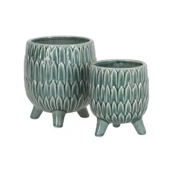 Maceta de Cerámica Con Diseño y Patas 13 cm Casaideas