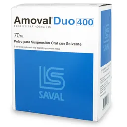 Amoval Duo 400 mg/5mL Polvo Para Suspension Oral