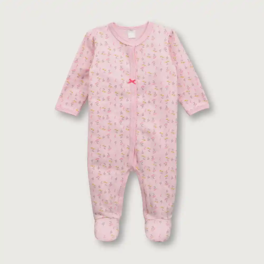 Pijama Flores De Bebé Niña Rosado Talla 3 Meses