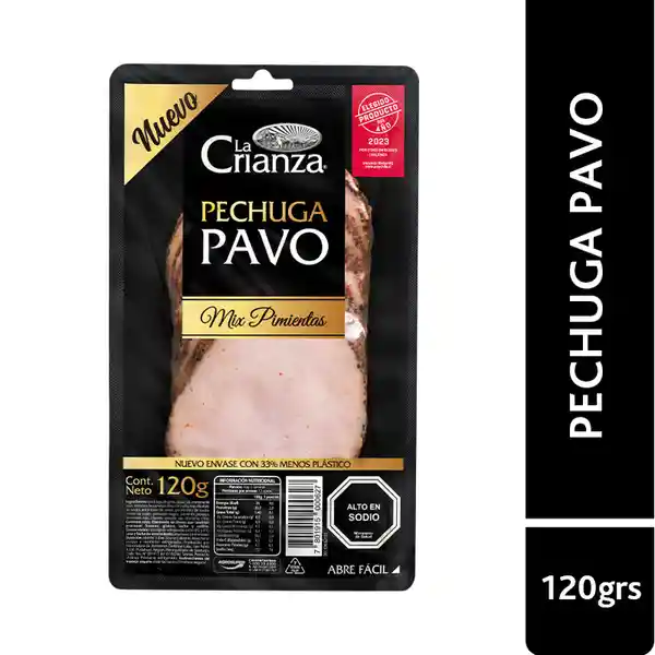 La Crianza Pechuga Pavo Mix Pimientas Láminas