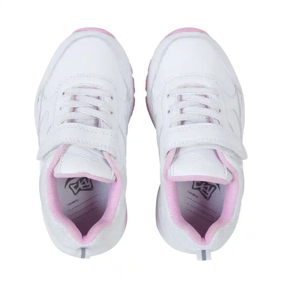 Zapatillas Deportiva Escolar Junior 2 Blanca Rosa T. 33