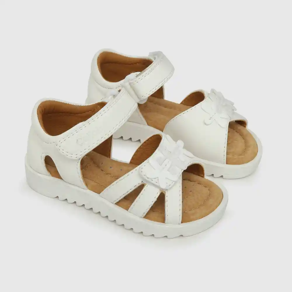 Sandalias Dos Velcros De Niña Blanco Talla 26