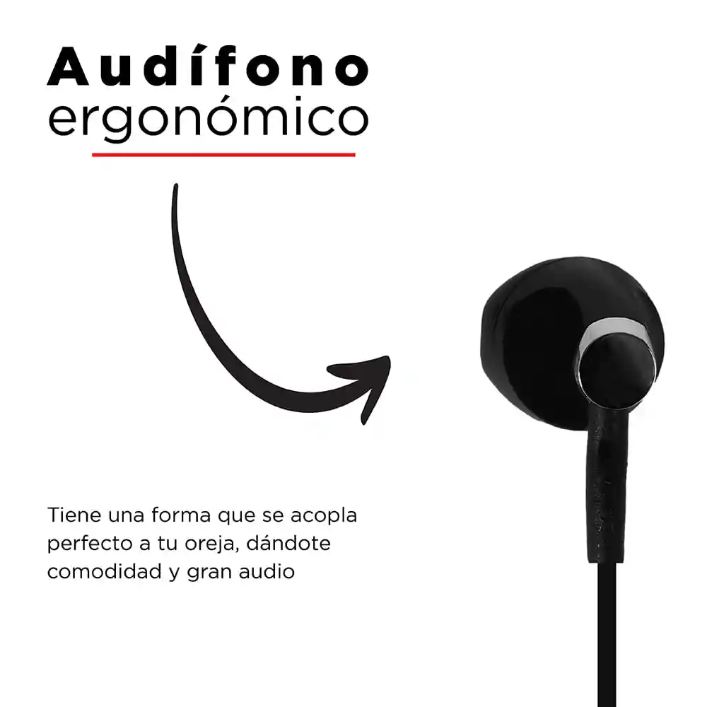 Miniso Audifonos De Cable De Moda E156 Negro 1.2m