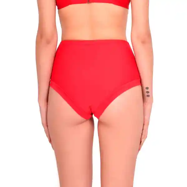 Bikini Calzón Pin up Con Transparencia Rojo Talla L Samia