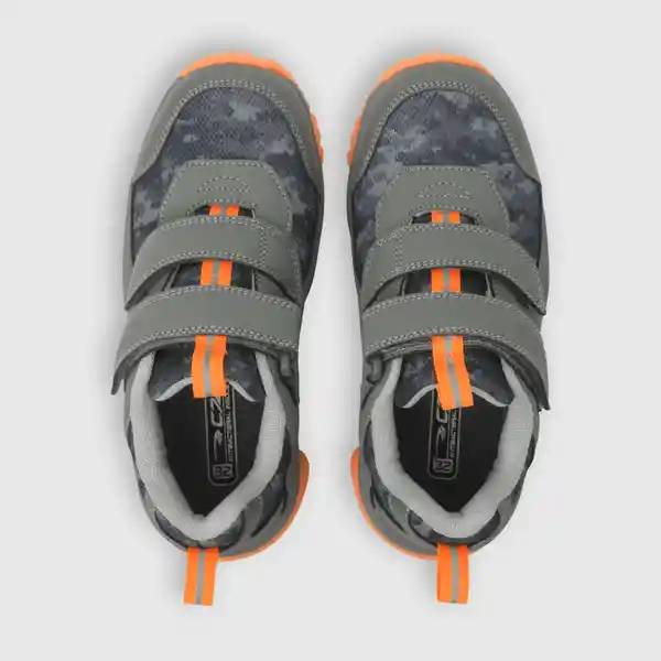 Zapatillas Outdoor Estampada Niño Gris/Naranja Talla 35 Colloky