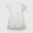 Vestido Plisado De Niña Blanco Talla 4a