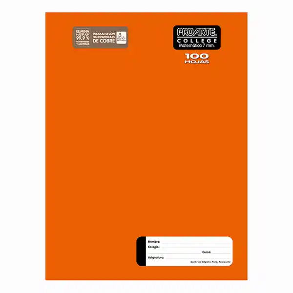 Proarte Cuaderno College Liso Nanotec 100 Hojas