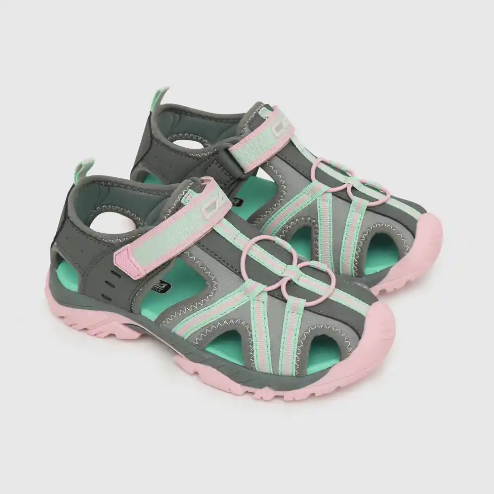 Sandalias Cintas Cruzadas De Niña Gris Talla 30