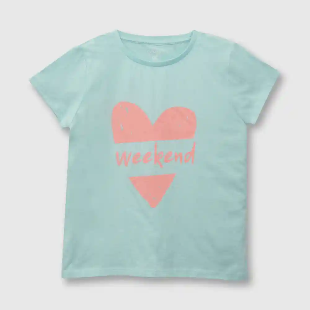 Polera Estampada De Niña Calipso Claro Talla 2a