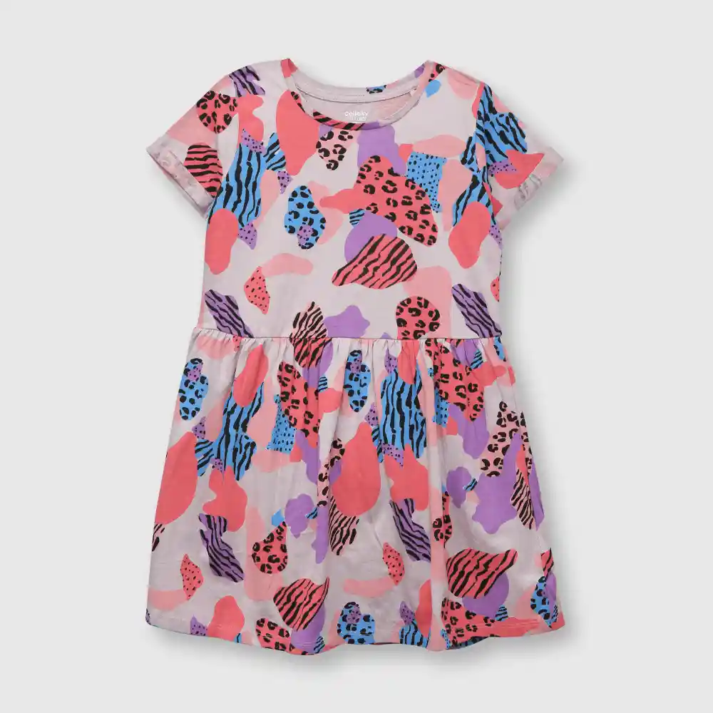 Vestido Estampado De Niña Violeta Talla 2a