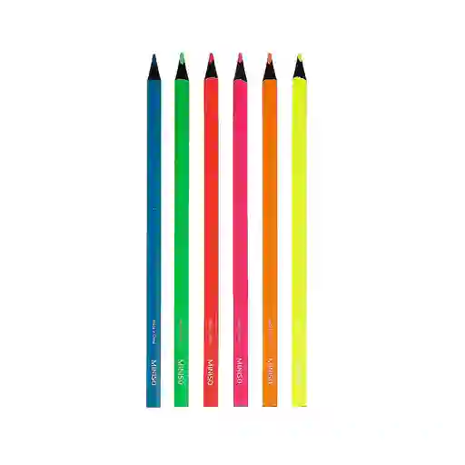 Miniso Set De Lapices De Colores Neon M001 6 Colores