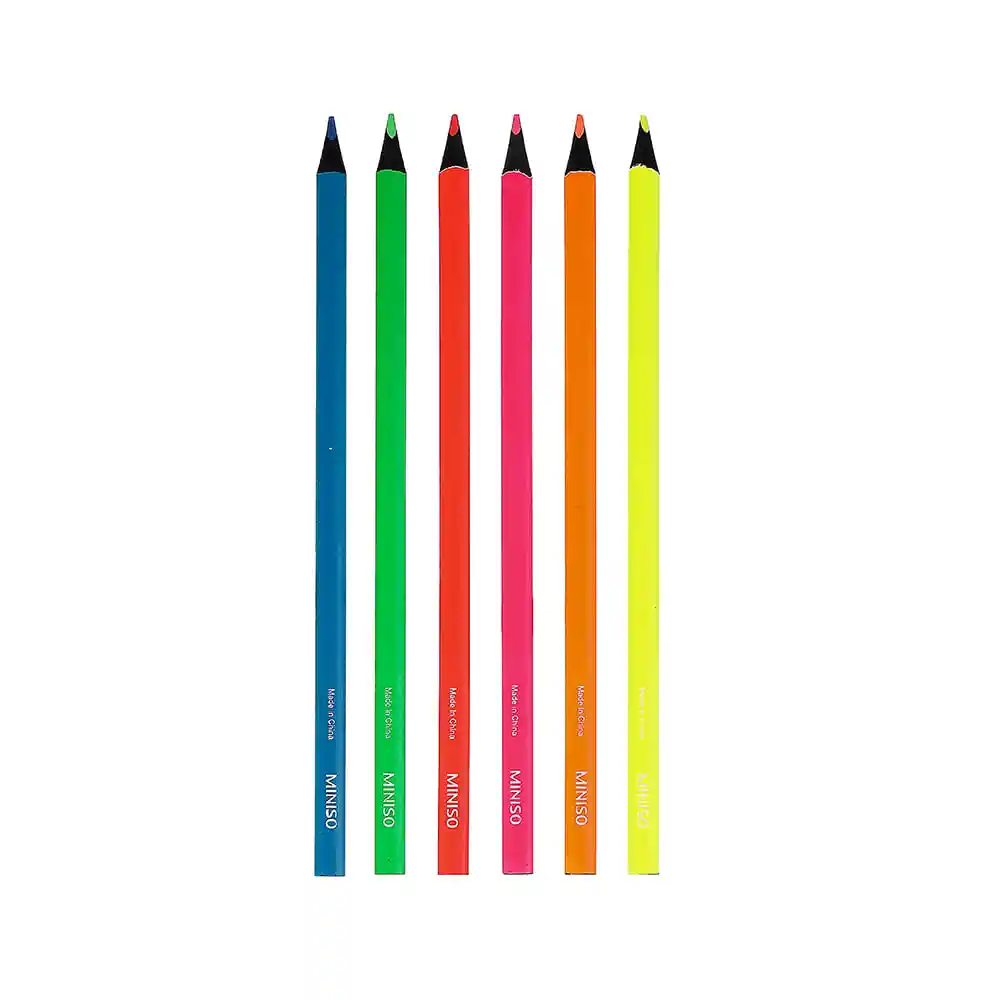 Miniso Set De Lapices De Colores Neon M001 6 Colores