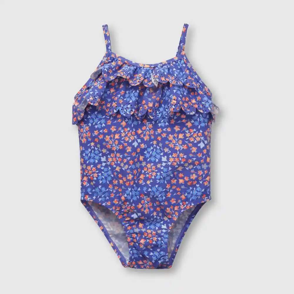 Traje De Baño Romantico Filtro Uv Azul T. 3/6m