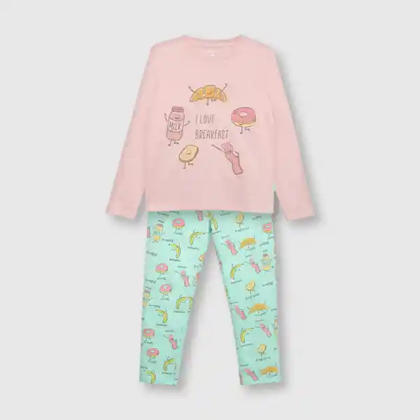 Pijama de Algodón de Niña Rosado Talla 3A Colloky