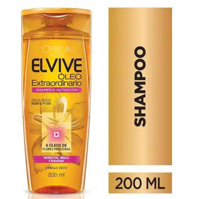 Loreal Paris-Elvive Shampoo Nutrición Óleo Extraordinario para Cabello Seco