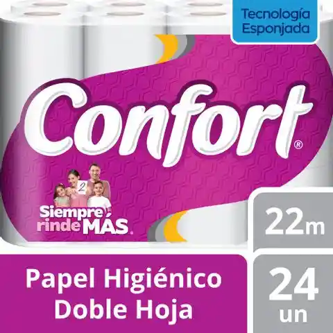 Confort Papel Higienico Doble Hoja 24X22 Mt