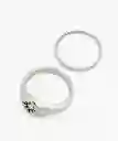 Pack Anillo Acero Inoxidable Estrella Cadena Plateado 6 Lounge