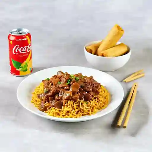 Carne mongoliana con arroz