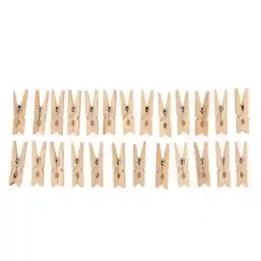 Mini Pinzas 3cm Natural Rico 3 Cm, 25 D.