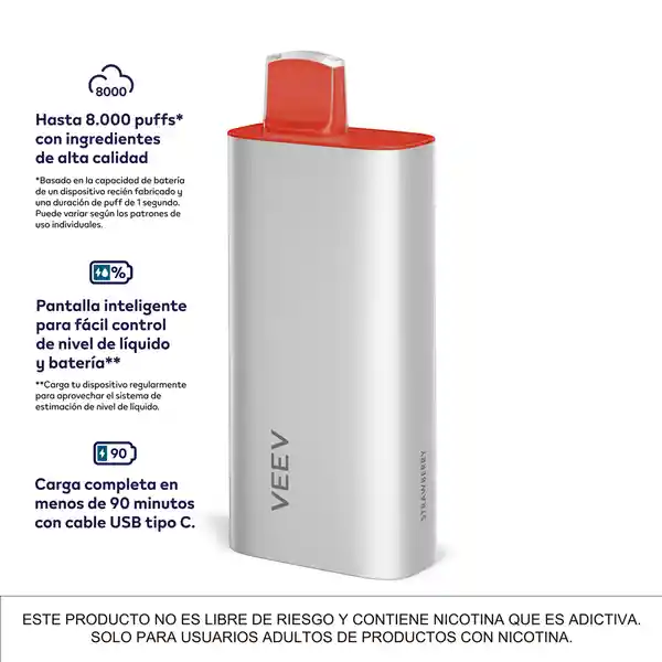 Veev Vaporizador Strawberry 8000 Now