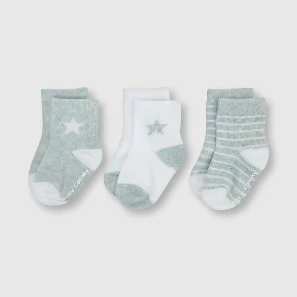 Calcetín Deportivo Estrella De Bebé Niño Celeste