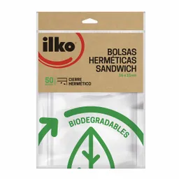 Ilko Bolsas Biodegradables para Sándwich con Cierre Hermético