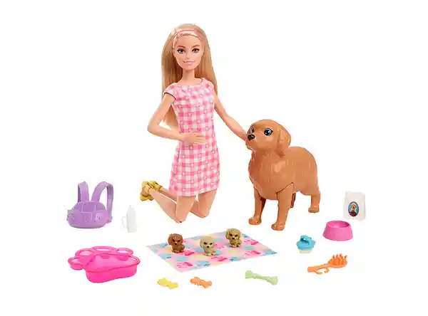 Barbie Muñeca Sisters & Pets Cachorros Recién Nacidos