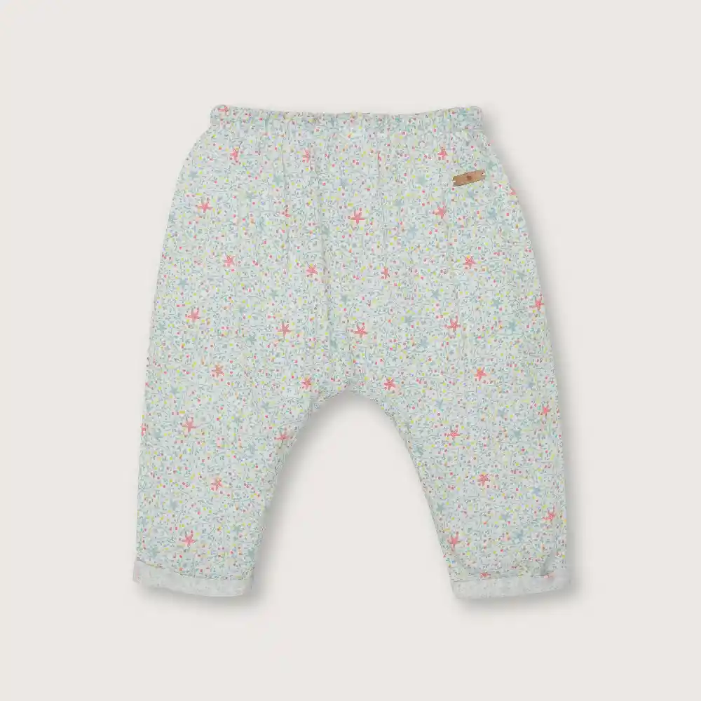 Pantalón De Bebé Niño Sin Corte Algas Blanco Talla 3m
