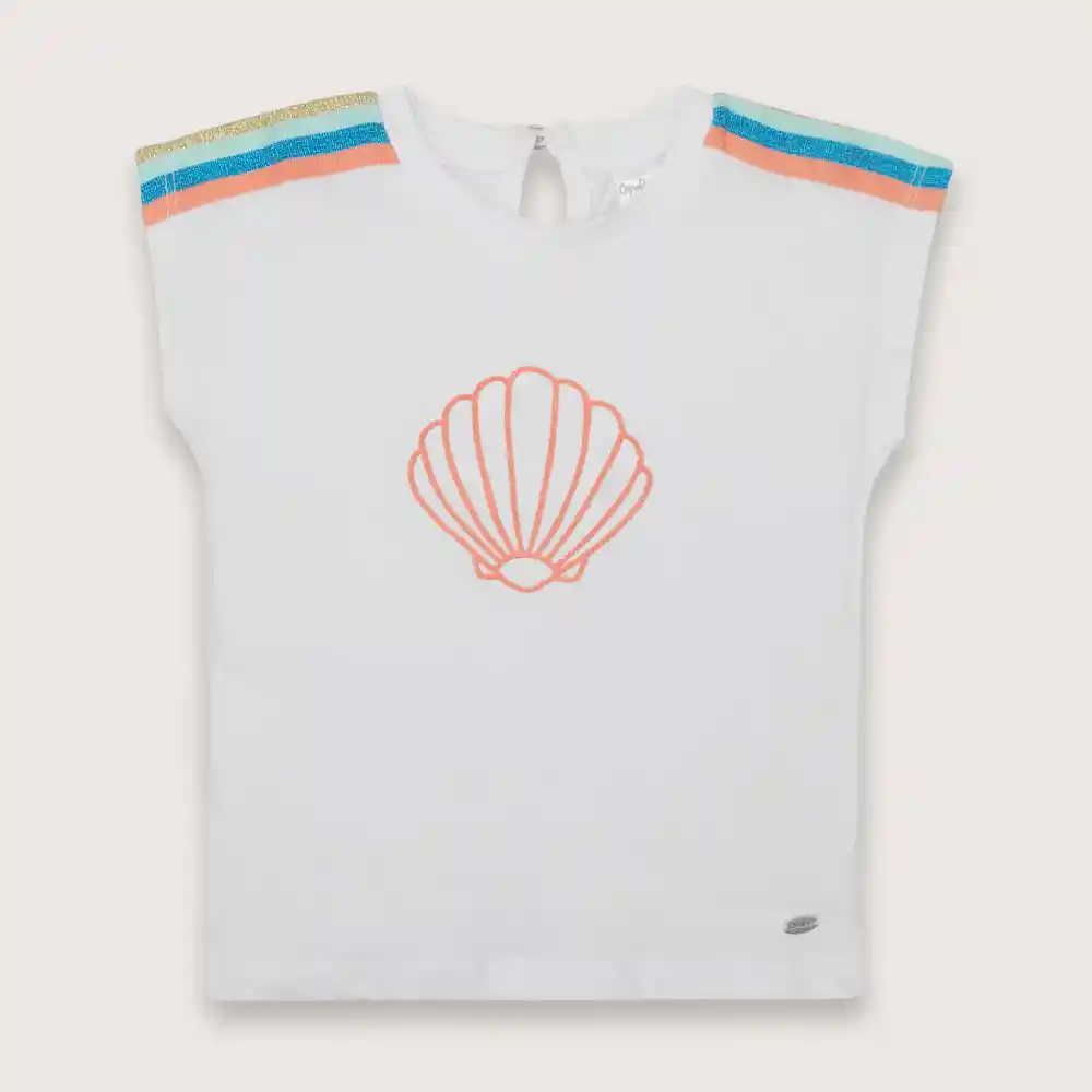 Polera De Niño Cintas En Los Hombros Blanco Talla 18m