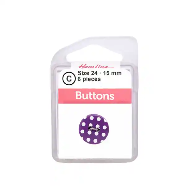 Botón Plástico Ptos Lila 15 Mm 6 D Hb02024.11 15mm 6