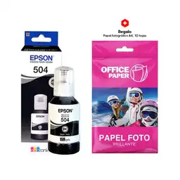 Epson Botella Tinta T504 Negro